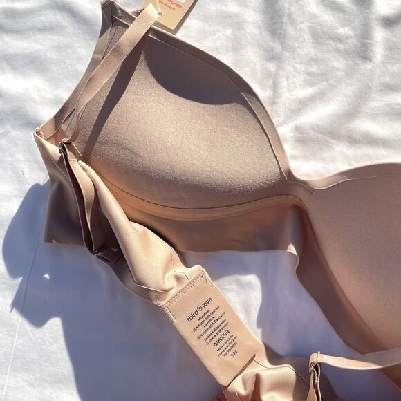 Third Love Zero Edge Wireless Push Up Bra 34B Taupe Beige - Picture 4 of 4